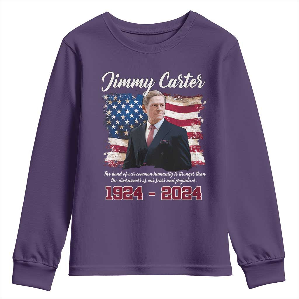 Jimmy Carter Youth Sweatshirt A Legacys Of Peace And Humanitys TS09 Purple Print Your Wear