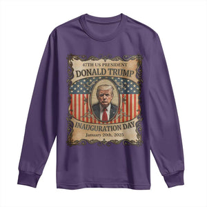 President Donald Trump Inauguration Day 2025 Long Sleeve Shirt TS09 Purple Print Your Wear