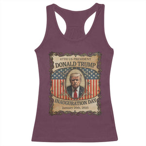 President Donald Trump Inauguration Day 2025 Racerback Tank Top TS09 Maroon Print Your Wear