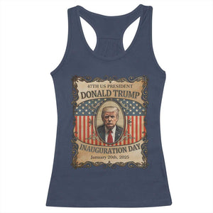 President Donald Trump Inauguration Day 2025 Racerback Tank Top TS09 Navy Print Your Wear