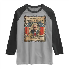 President Donald Trump Inauguration Day 2025 Raglan Shirt TS09 Sport Gray Black Print Your Wear