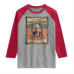 President Donald Trump Inauguration Day 2025 Raglan Shirt TS09 Sport Gray Red Print Your Wear