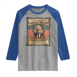 President Donald Trump Inauguration Day 2025 Raglan Shirt TS09 Sport Gray Royal Print Your Wear