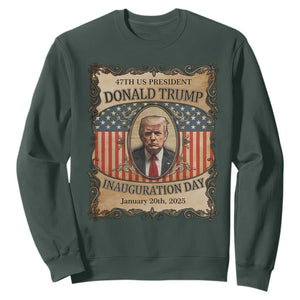 President Donald Trump Inauguration Day 2025 Sweatshirt TS09 Dark Forest Green Print Your Wear