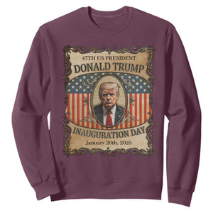 President Donald Trump Inauguration Day 2025 Sweatshirt TS09 Maroon Print Your Wear