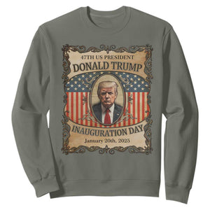 President Donald Trump Inauguration Day 2025 Sweatshirt TS09 Military Green Print Your Wear