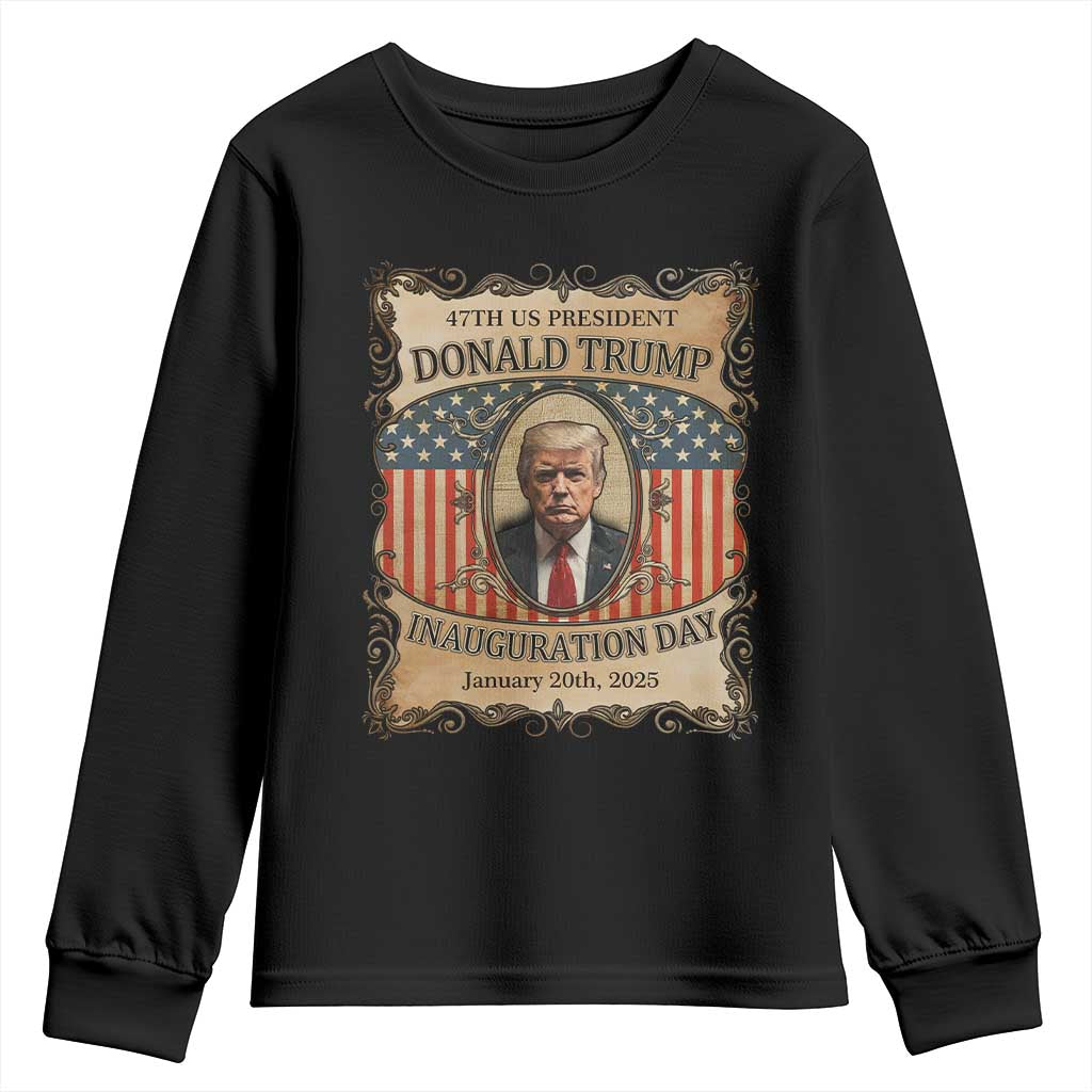 President Donald Trump Inauguration Day 2025 Youth Sweatshirt TS09 Black Print Your Wear