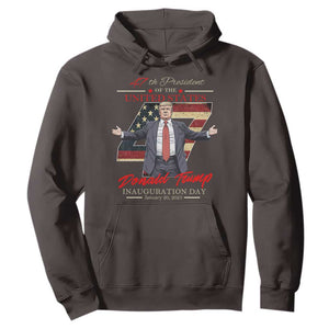 Trump Inauguration Day 2025 Hoodie 47th US President American Flag TS09 Dark Chocolate Print Your Wear