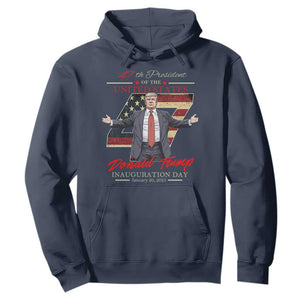 Trump Inauguration Day 2025 Hoodie 47th US President American Flag TS09 Navy Print Your Wear