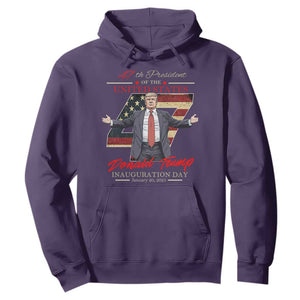 Trump Inauguration Day 2025 Hoodie 47th US President American Flag TS09 Purple Print Your Wear