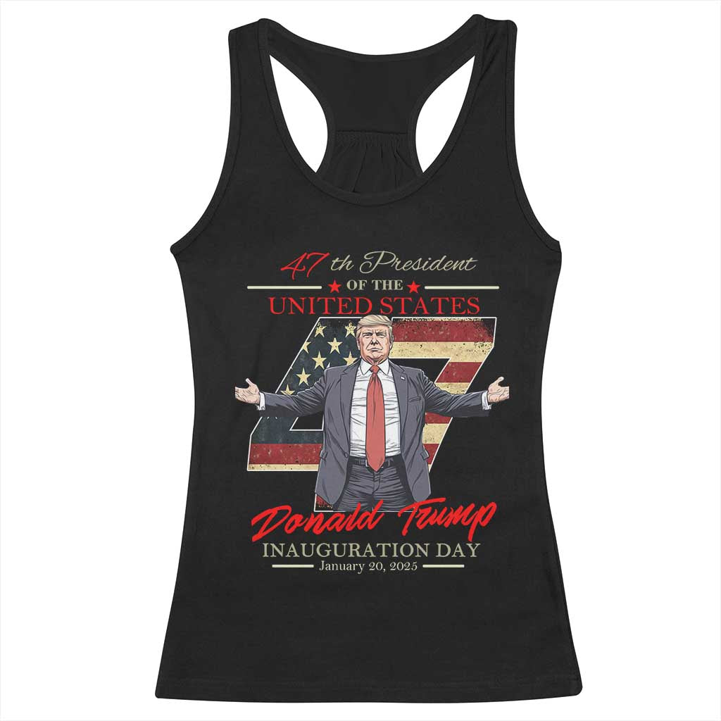 Trump Inauguration Day 2025 Racerback Tank Top 47th US President American Flag TS09 Black Print Your Wear