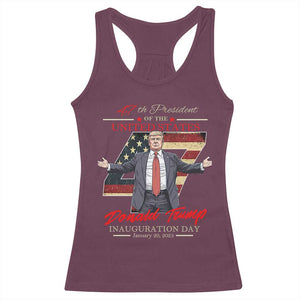 Trump Inauguration Day 2025 Racerback Tank Top 47th US President American Flag TS09 Maroon Print Your Wear