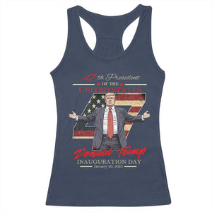 Trump Inauguration Day 2025 Racerback Tank Top 47th US President American Flag TS09 Navy Print Your Wear