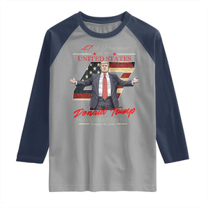 Trump Inauguration Day 2025 Raglan Shirt 47th US President American Flag TS09 Sport Gray Navy Print Your Wear