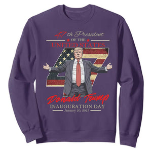 Trump Inauguration Day 2025 Sweatshirt 47th US President American Flag TS09 Purple Print Your Wear