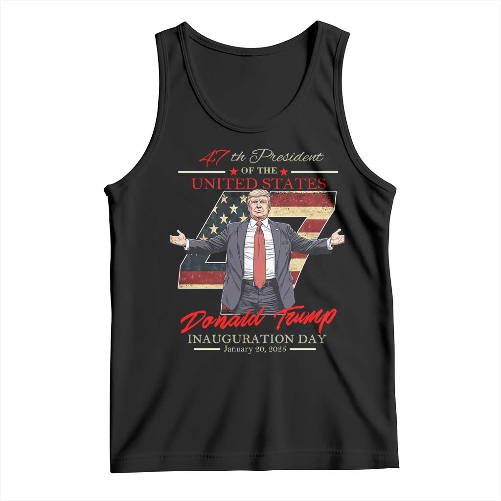 Trump Inauguration Day 2025 Tank Top 47th US President American Flag TS09 Black Print Your Wear