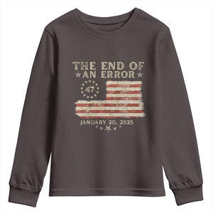 Trump Inauguration Day 2025 Youth Sweatshirt End Of An Error TS09 Dark Chocolate Print Your Wear
