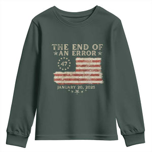 Trump Inauguration Day 2025 Youth Sweatshirt End Of An Error TS09 Dark Forest Green Print Your Wear