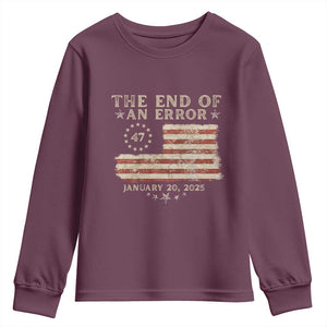 Trump Inauguration Day 2025 Youth Sweatshirt End Of An Error TS09 Maroon Print Your Wear