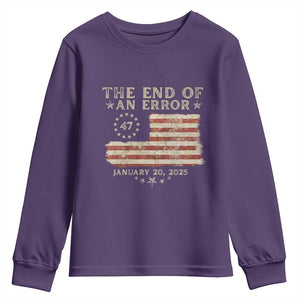 Trump Inauguration Day 2025 Youth Sweatshirt End Of An Error TS09 Purple Print Your Wear
