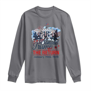 Trump Inauguration Day 2025 Long Sleeve Shirt The Return Trump Dancing TS09 Charcoal Print Your Wear