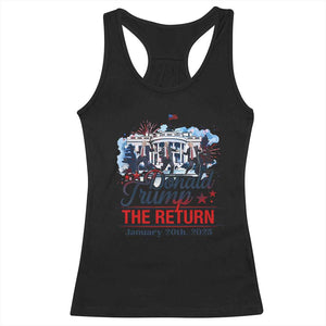 Trump Inauguration Day 2025 Racerback Tank Top The Return Trump Dancing TS09 Black Print Your Wear