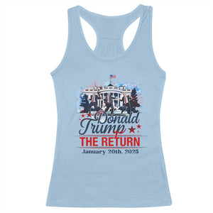 Trump Inauguration Day 2025 Racerback Tank Top The Return Trump Dancing TS09 Light Blue Print Your Wear