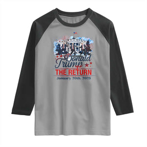 Trump Inauguration Day 2025 Raglan Shirt The Return Trump Dancing TS09 Sport Gray Black Print Your Wear