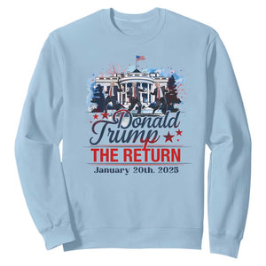 Trump Inauguration Day 2025 Sweatshirt The Return Trump Dancing TS09 Light Blue Print Your Wear