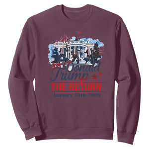 Trump Inauguration Day 2025 Sweatshirt The Return Trump Dancing TS09 Maroon Print Your Wear