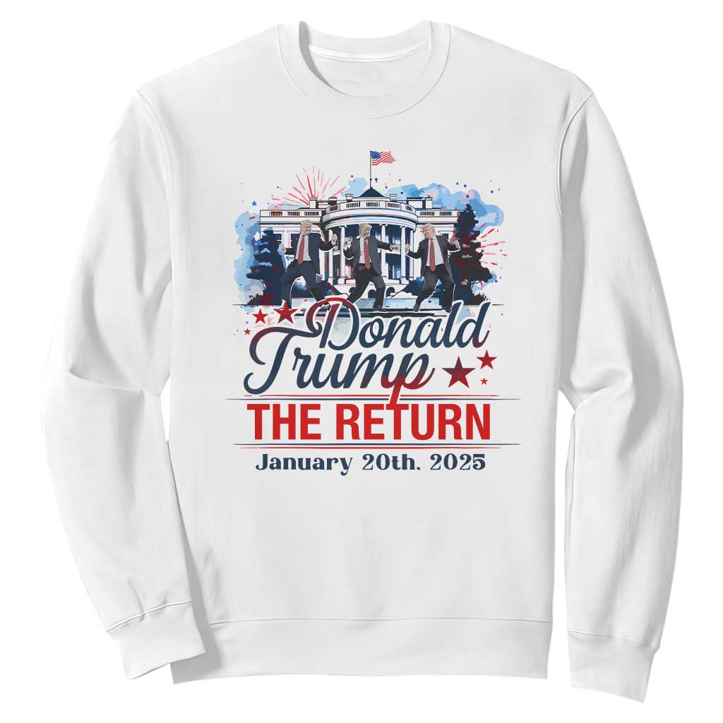 Trump Inauguration Day 2025 Sweatshirt The Return Trump Dancing TS09 White Print Your Wear