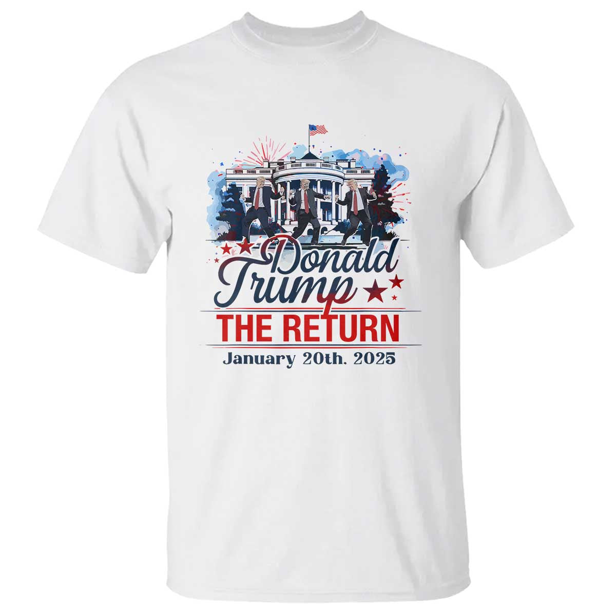 Trump Inauguration Day 2025 T Shirt The Return Trump Dancing TS09 White Print Your Wear
