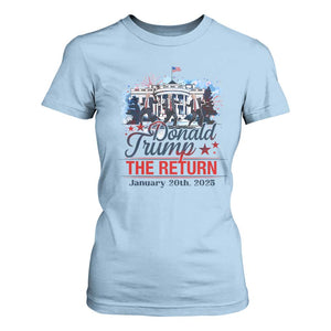 Trump Inauguration Day 2025 T Shirt For Women The Return Trump Dancing TS09 Light Blue Print Your Wear