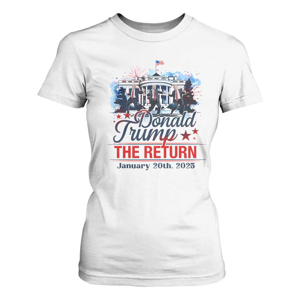 Trump Inauguration Day 2025 T Shirt For Women The Return Trump Dancing TS09 White Print Your Wear