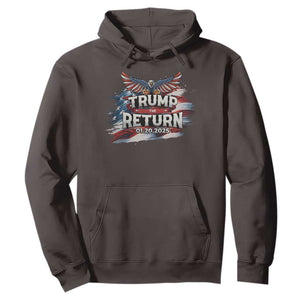 Trump Inauguration Day 2025 Hoodie Trump The Return American Flag TS09 Dark Chocolate Print Your Wear
