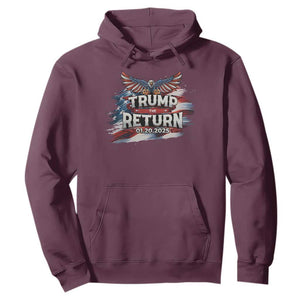 Trump Inauguration Day 2025 Hoodie Trump The Return American Flag TS09 Maroon Print Your Wear