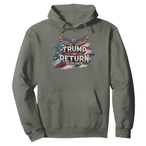 Trump Inauguration Day 2025 Hoodie Trump The Return American Flag TS09 Military Green Print Your Wear