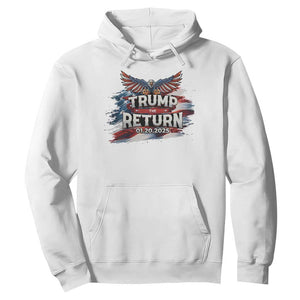 Trump Inauguration Day 2025 Hoodie Trump The Return American Flag TS09 White Print Your Wear