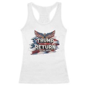 Trump Inauguration Day 2025 Racerback Tank Top Trump The Return American Flag TS09 White Print Your Wear
