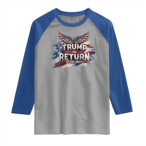 Trump Inauguration Day 2025 Raglan Shirt Trump The Return American Flag TS09 Sport Gray Royal Print Your Wear