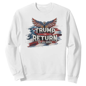 Trump Inauguration Day 2025 Sweatshirt Trump The Return American Flag TS09 White Print Your Wear