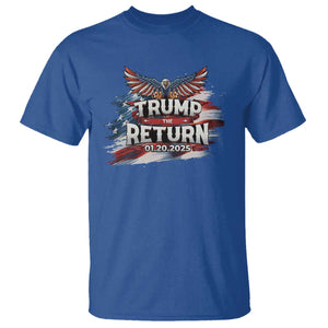 Trump Inauguration Day 2025 T Shirt Trump The Return American Flag TS09 Royal Blue Print Your Wear