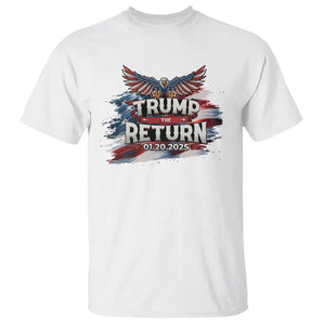 Trump Inauguration Day 2025 T Shirt Trump The Return American Flag TS09 White Print Your Wear