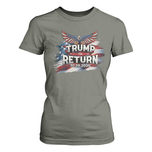 Trump Inauguration Day 2025 T Shirt For Women Trump The Return American Flag TS09 Military Green Print Your Wear