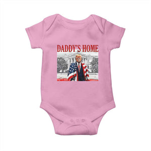 Trump 2025 Baby Onesie Daddy's Home Trump Inauguration Day TS09 Light Pink Print Your Wear