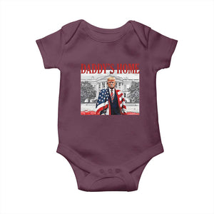 Trump 2025 Baby Onesie Daddy's Home Trump Inauguration Day TS09 Maroon Print Your Wear