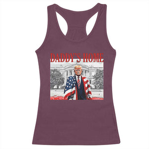 Trump 2025 Racerback Tank Top Daddy's Home Trump Inauguration Day TS09 Maroon Print Your Wear