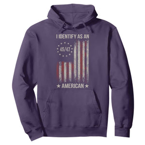 Trump Support Hoodie 45 47 I Identify As An American TS09 Purple Print Your Wear