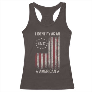 Trump Support Racerback Tank Top 45 47 I Identify As An American TS09 Dark Chocolate Print Your Wear