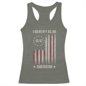Trump Support Racerback Tank Top 45 47 I Identify As An American TS09 Military Green Print Your Wear